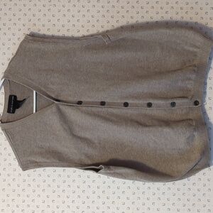 Croft & Barrow L Gray Tan Button-Up Grandpacore Preppy Light Academia Layer